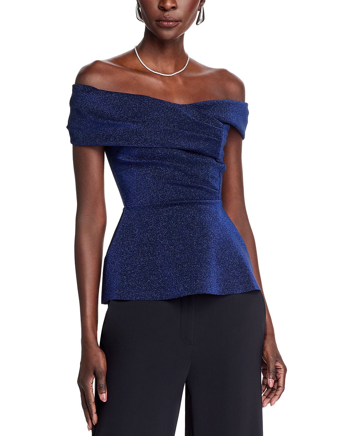 Chiara Boni La Petite Robe Mique Shimmer Off The Shoulder Top