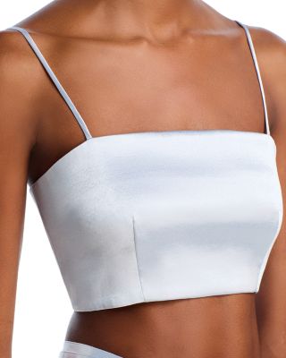 Hammered Satin Blazer, Crop Top & Pants