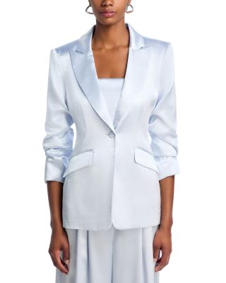 Hammered Satin Blazer, Crop Top & Pants