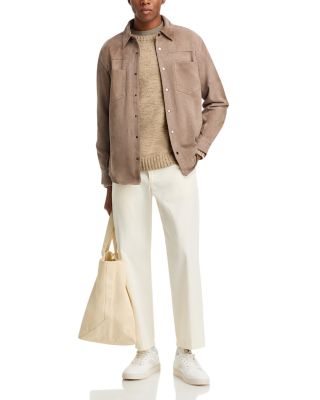 Regular Fit Leather Shirt Jacket  