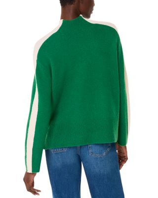Color Blocked High Neck Knit Sweater