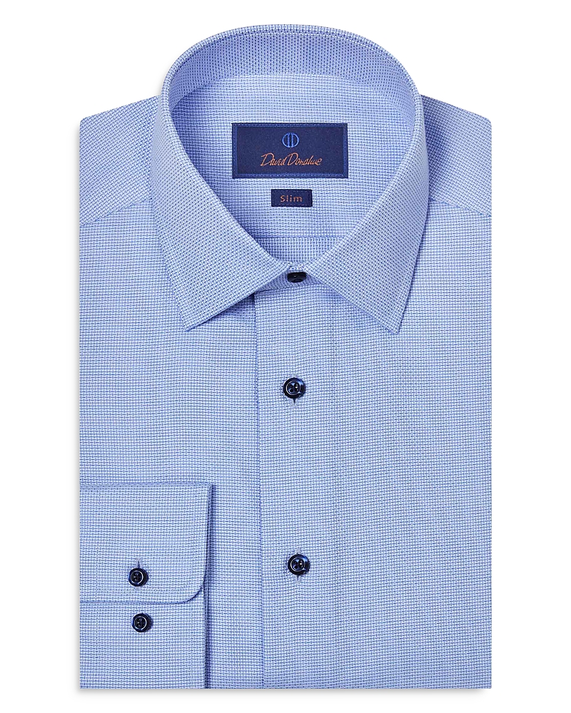 David Donahue Slim Fit Textured Dress Shirt