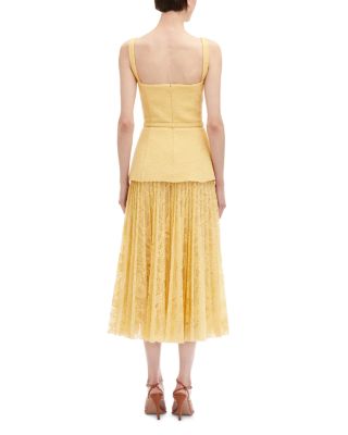 Sleeveless Square Neck Mixed Media Dress