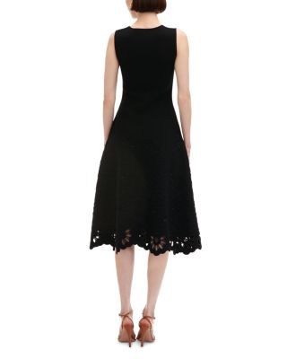 Sleeveless Eyelet Jacquard Midi Dress