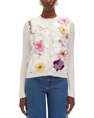 Oscar de la Renta - Guipure Floral Lace Cardigan