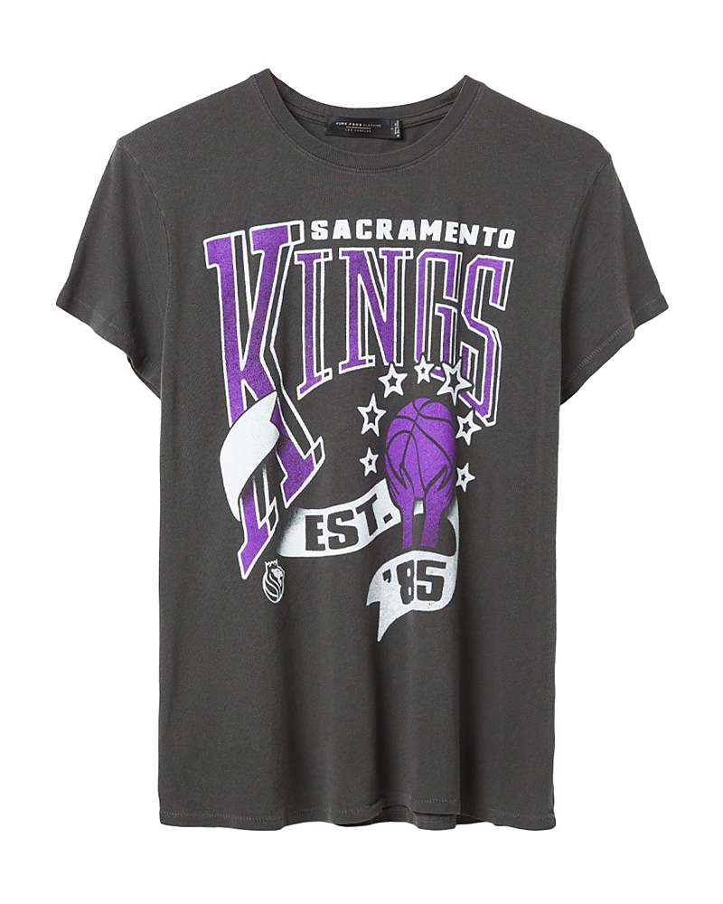 Junk Food Clothing Women's Nba Sacramento Kings Banner Vintage Tee In Black