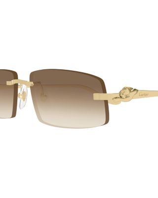 Panth&egrave;re Classic Rimless Rectangle Sunglasses, 58mm