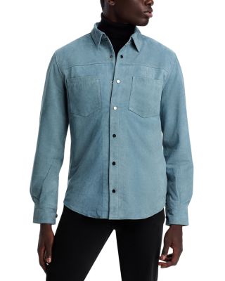Regular Fit Leather Shirt Jacket