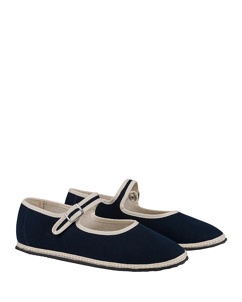 Vibi Venezia Canvas Mary Jane Flats In Navy