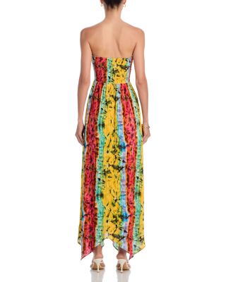 Printed Strapless Midi Dress - Exclusive