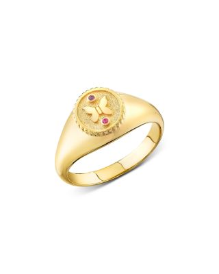 Sydney Evan 14K Yellow Gold Wicked Glinda Signet Ring