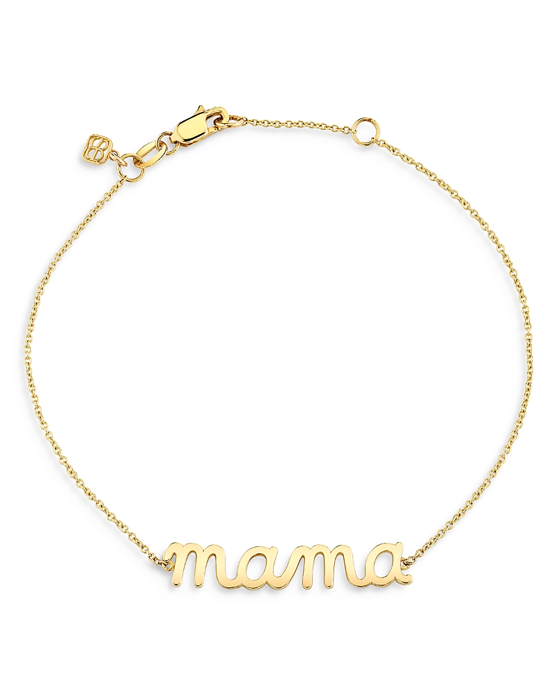 Sydney Evan 14k Yellow Gold Mama Script Charm Bracelet In Gold