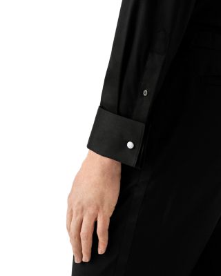 Slim Fit Twill Fly Front Formal Shirt