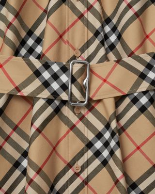 Check Cotton Shirt Dress