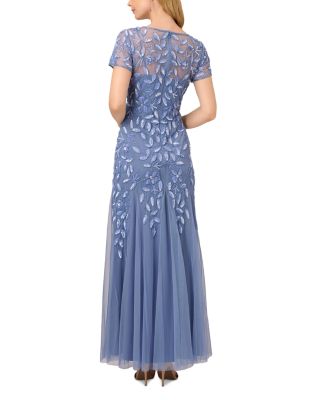 Adrianna Papell Beaded Mesh Illusion Gown | Bloomingdale's Women