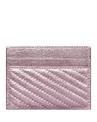 Kira Metallic Quilted Leather Card Case 