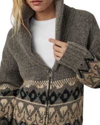 The Inga V Neck Fair Isle Cardigan Sweater