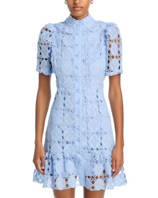Floral Lace Mock Neck Mini Dress -Exclusive