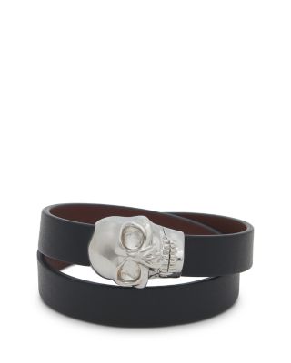 McQueen - Skull Double Wrap Leather Bracelet
