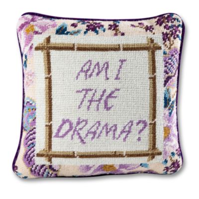 Furbish Studio Drama Needlepoint Pillow, 11 x 11
