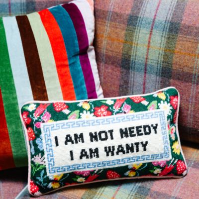 Not Needy Needlepoint Pillow, 15&amp;quot; x 9&amp;quot;