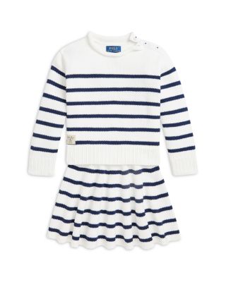 Ralph Lauren - Girls' Striped Cotton Sweater & Skirt Set - Little Kid