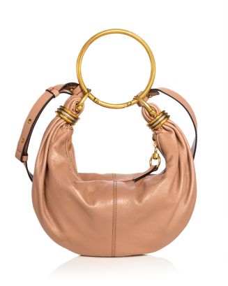 【関税&送料込】Chloe Small Bracelet Hobo Bag Blue Chloé Small Bracelet Hobo Bag In Grained Leather in Tapestry