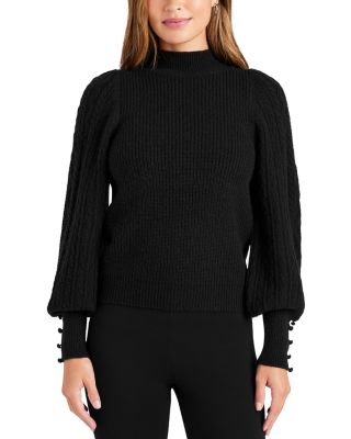 Splendid Jordyn Mock Neck Cable Knit Sweater