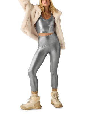 On The Up Cropped Tank Top in Liquid Silver