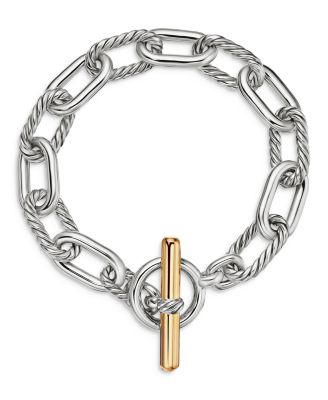 18K Yellow Gold & Sterling Silver DY Madison&reg; Toggle Chain Link Bracelet, 11mm