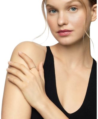 Petite Starburst Station Ring in 18K Yellow Gold with Diamonds