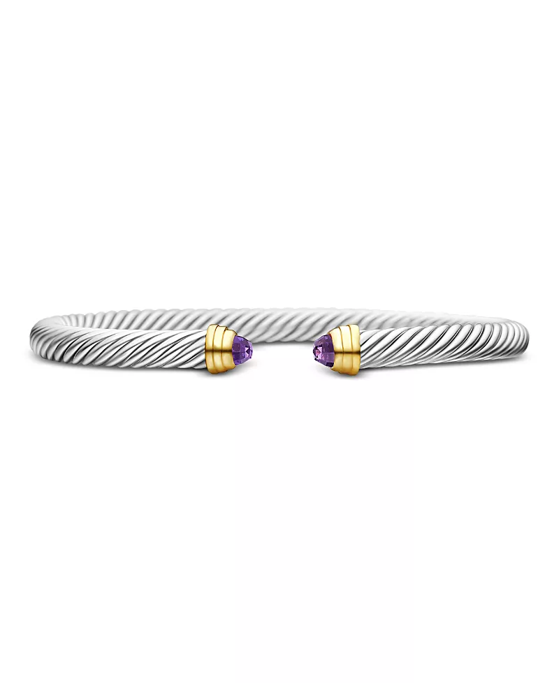 David Yurman Cable Classics Bracelet with Amethyst and Gold