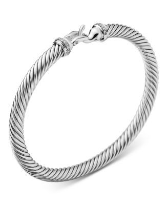 Cable Buckle Bracelet with Diamonds, 5mm