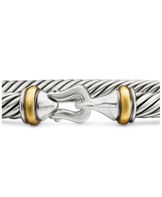 Buckle Classic Cable Bracelet in Sterling Silver with 18K Yellow Gold, 5mm