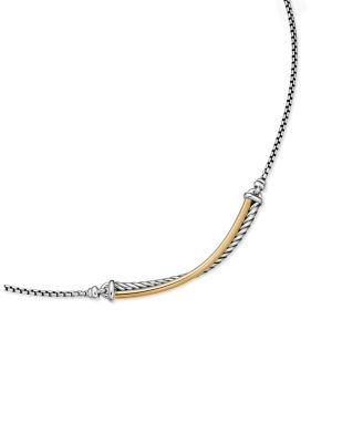 Crossover Bar Necklace with 18K Gold