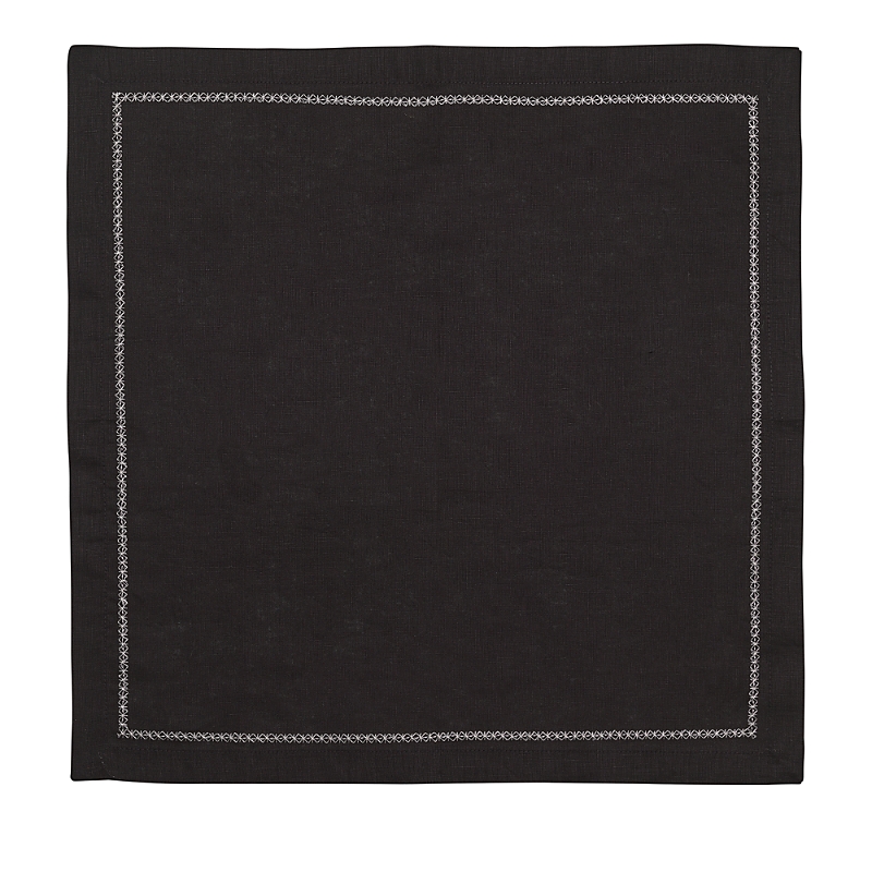 Kim Seybert Classic Linen Napkin, Set Of 4 In Black