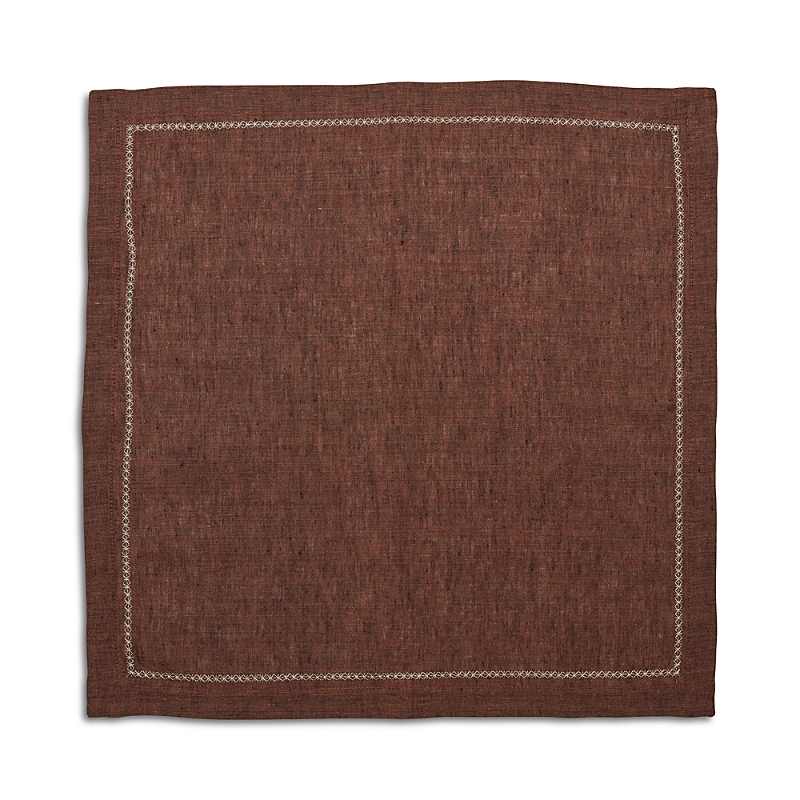 Kim Seybert Classic Linen Napkin, Set Of 4 In Brown