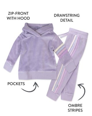 Girls' Cozy Velour Pop Over Hoodie & Sweatpants Set - Baby