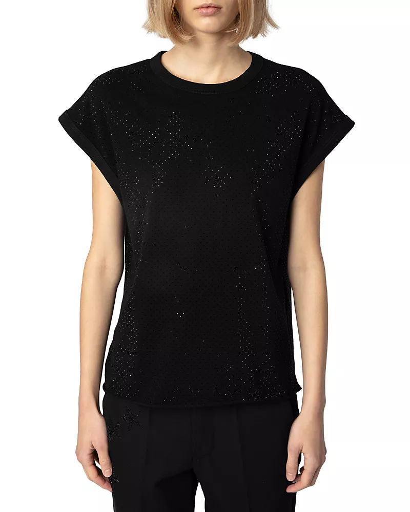Zadig & Voltaire Cecilia Hc Ao Strass Noir Top
