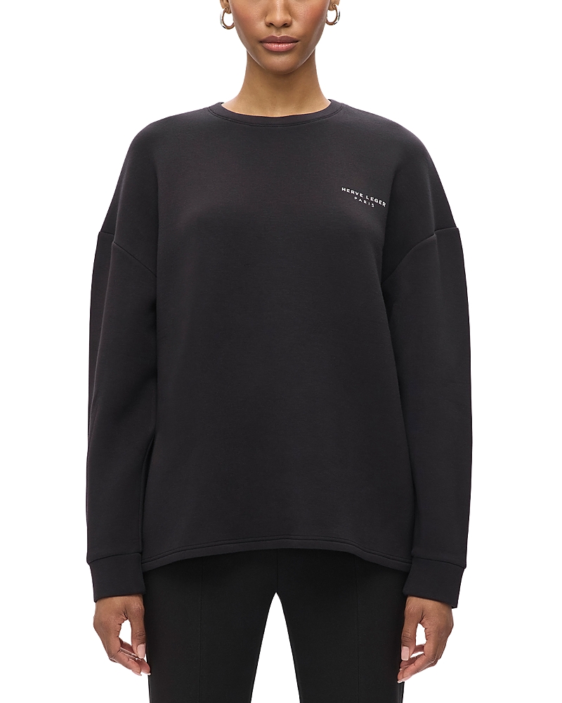 Herve Leger The Colby Sweatshirt In Black