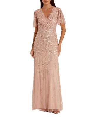 Mac Duggal - Embellished Flutter Sleeve Gown