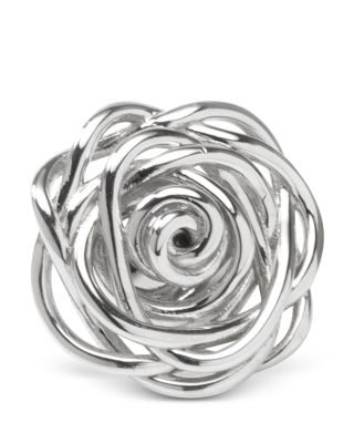 Cufflinks Inc - Sterling Silver Rhodium Plated Rose Lapel Pin