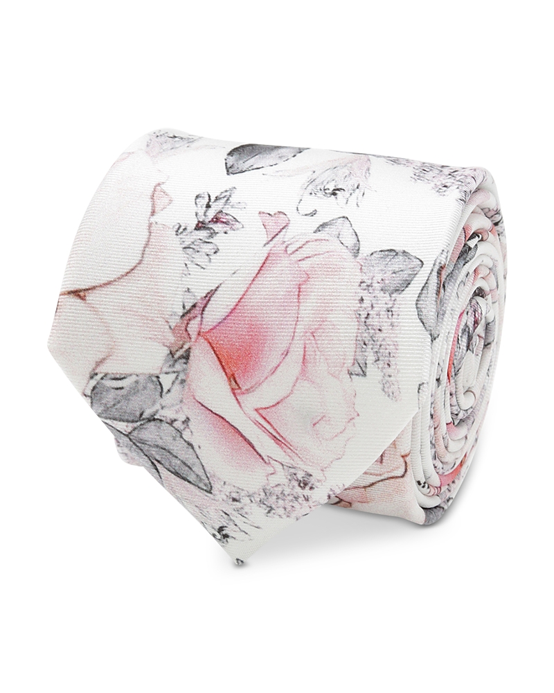 Cufflinks, Inc Painted Floral Silk Tie In Grey