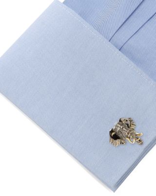 Sterling Silver and 14K Gold Elephant Cufflinks