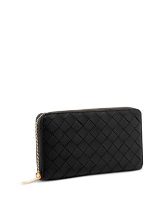 Intrecciato Leather Zip Around Wallet