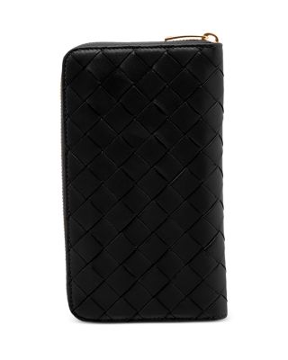 Intrecciato Leather Zip Around Wallet