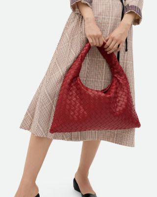 Small Hop Intrecciato Leather Shoulder Bag