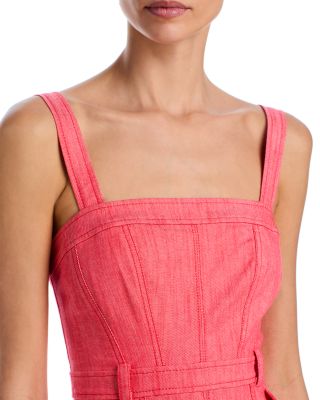 Malani Square Neck Belted Midi Dress