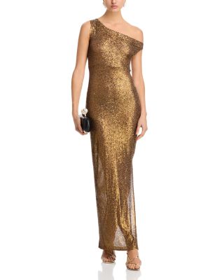 Sequin Dropped Shoulder Gown