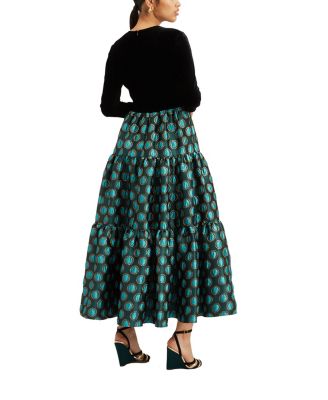 Big Dress in Jacquard Winter Sun Emerald